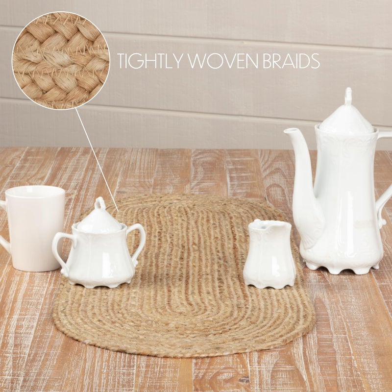 VHC Brands Coastal Farmhouse Jute Table Runner, Natural, 13x36 - Image 3